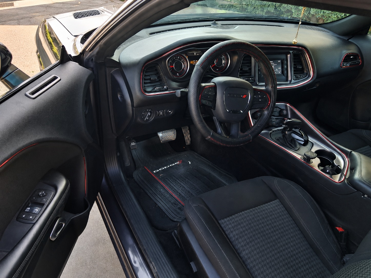 Dodge Challenger interior with red trim