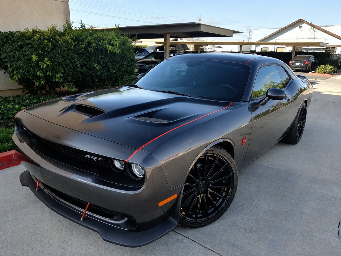 Gray Dodge Challenger SRT side view
