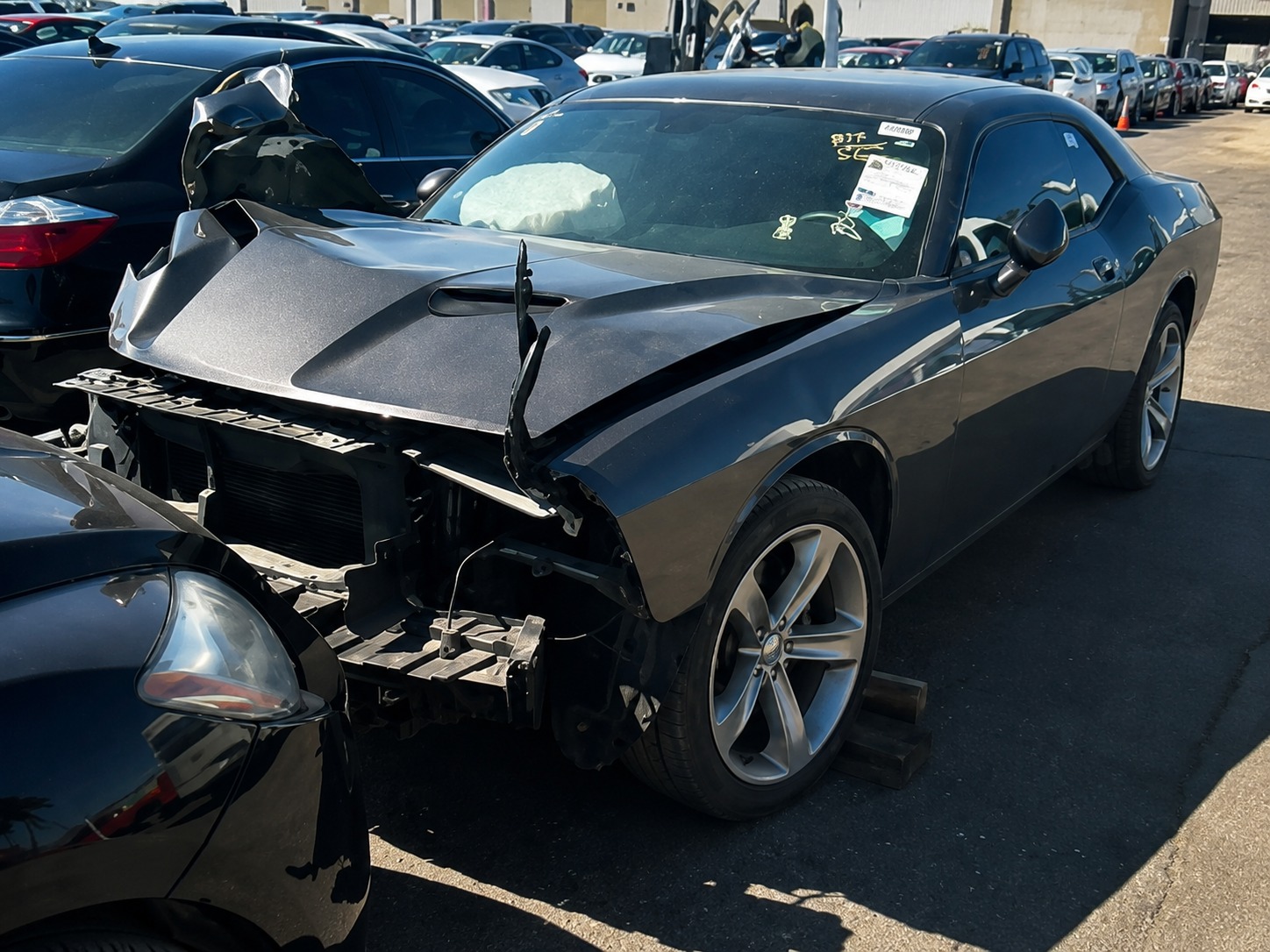 Challenger front-end collision damage